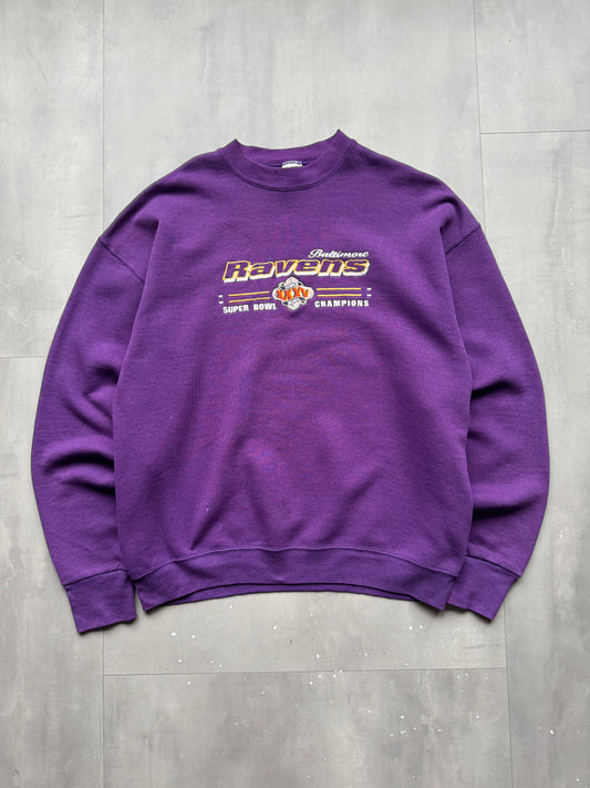 VINTAGE NFL BALTIMORE RAVENS PURPLE SWEATER - L