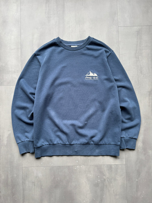 VINTAGE JEEP BLUE SWEATER - L