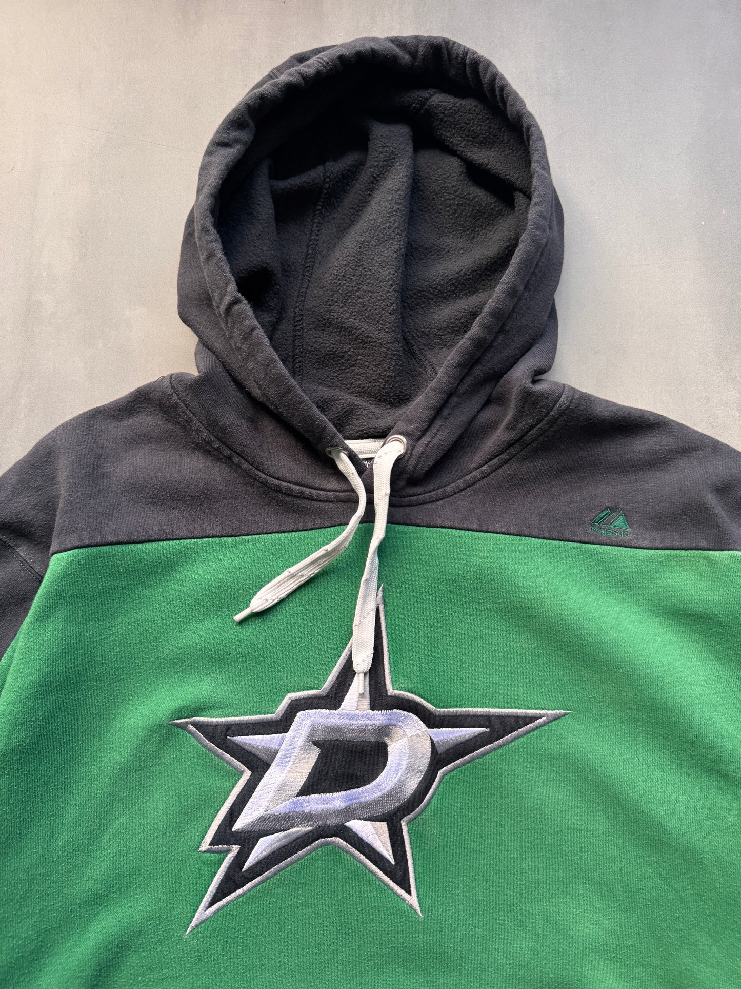 VINTAGE NHL DALLAS STARS GREEN HOODIE - L