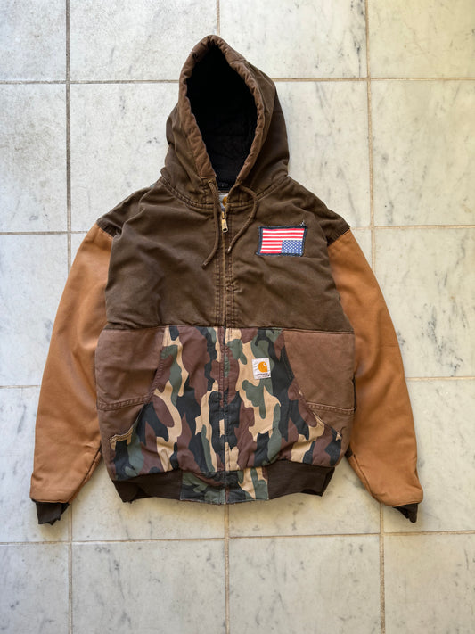 CARHARTT REWORKED CAMO PATTERN ACTIVE JACKET - MEDIUM