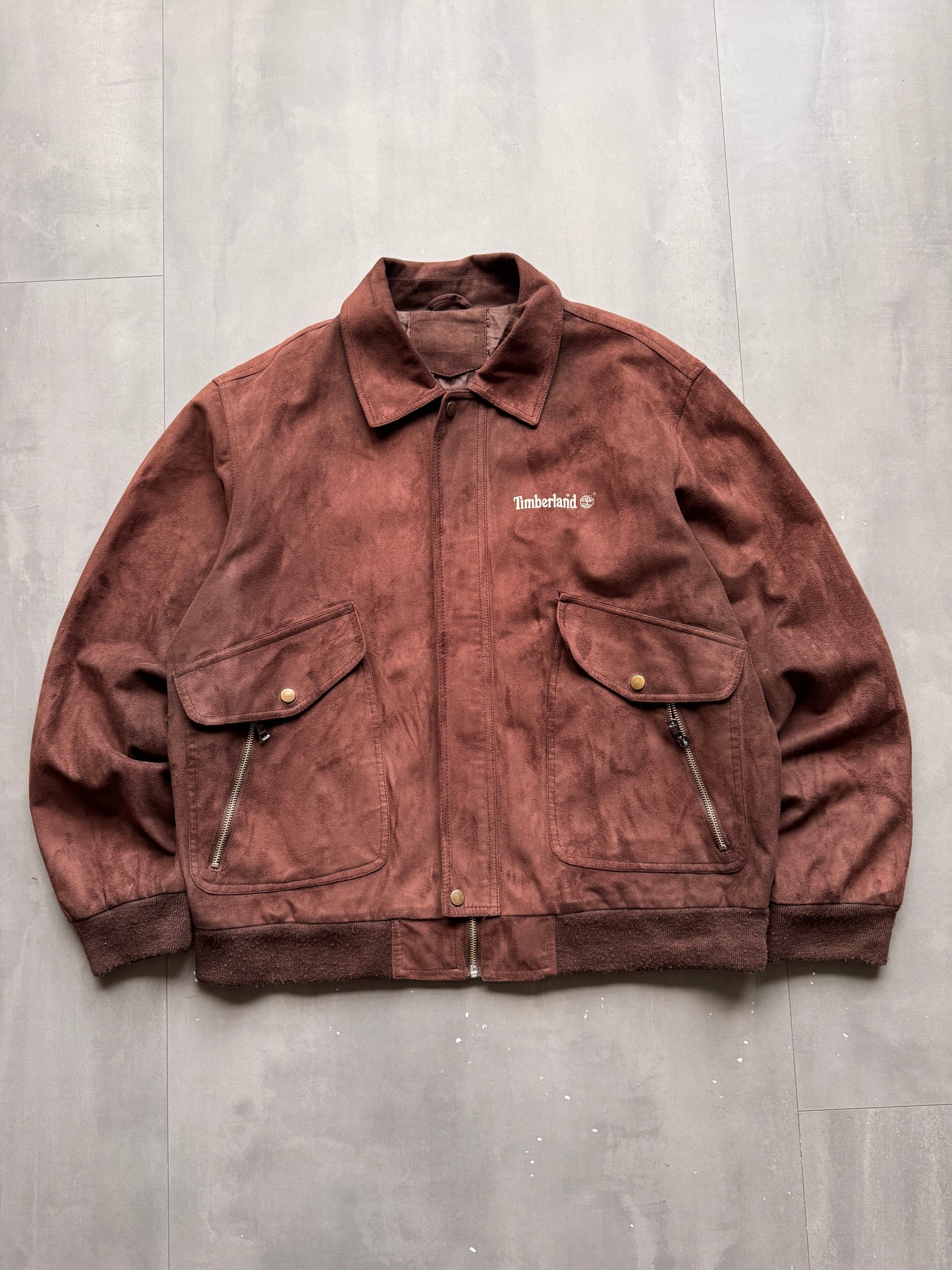VINTAGE TIMBERLAND BROWN SUEDE LEATHER JACKET - L