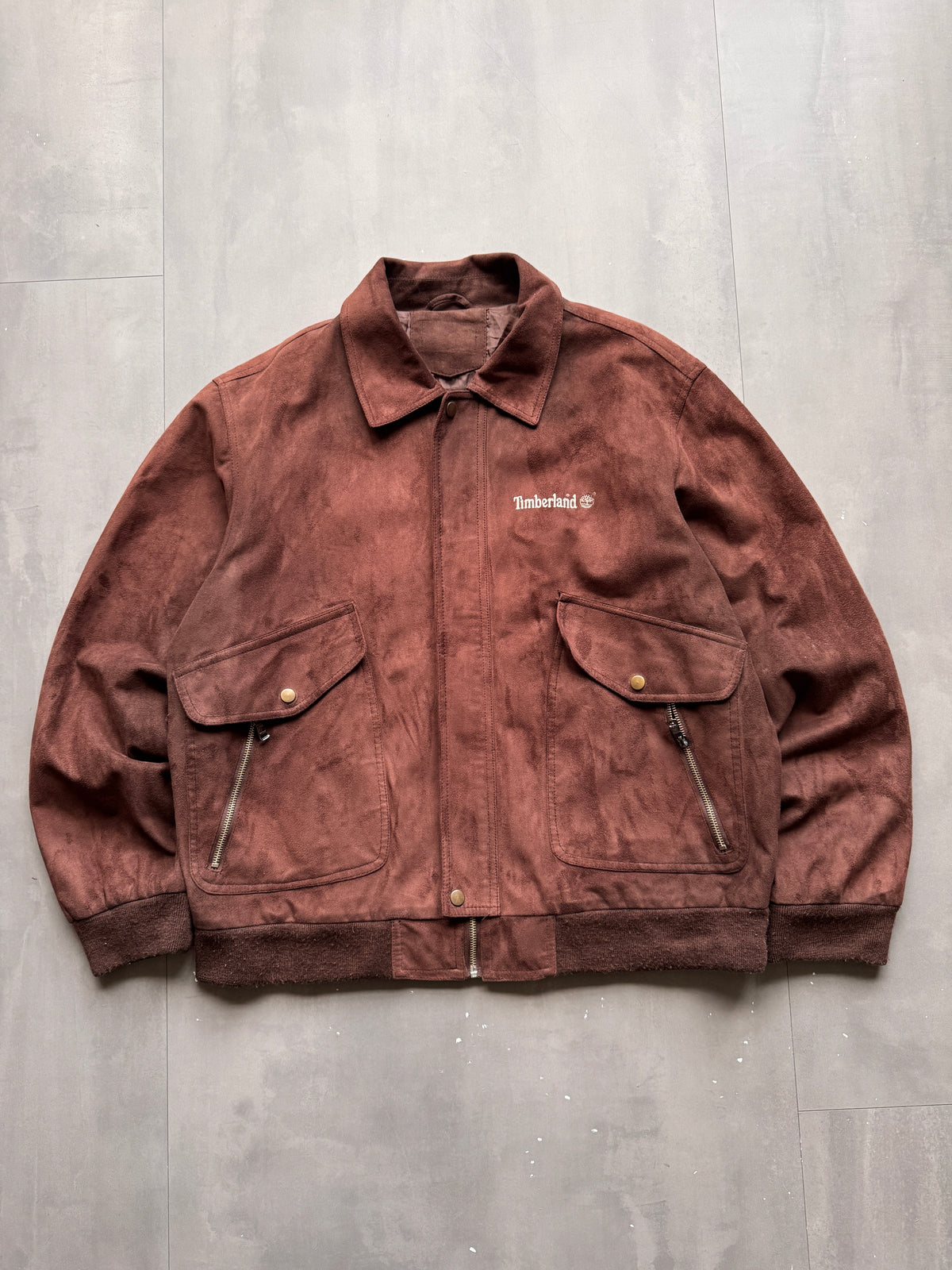 VINTAGE TIMBERLAND BROWN SUEDE LEATHER JACKET - L