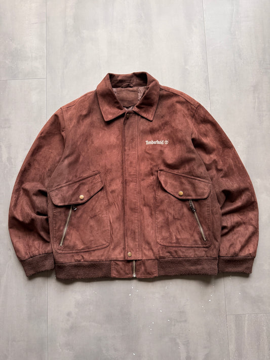 VINTAGE TIMBERLAND BROWN SUEDE LEATHER JACKET - L