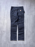 VINTAGE CARHARTT BLACK DOUBLE KNEE CARPENTER PANTS - 32