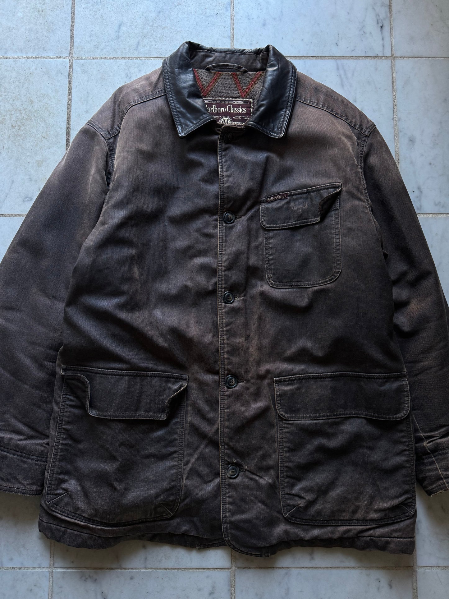 MARLBORO CLASSICS LONG DARK BROWN JACKET - XLARGE