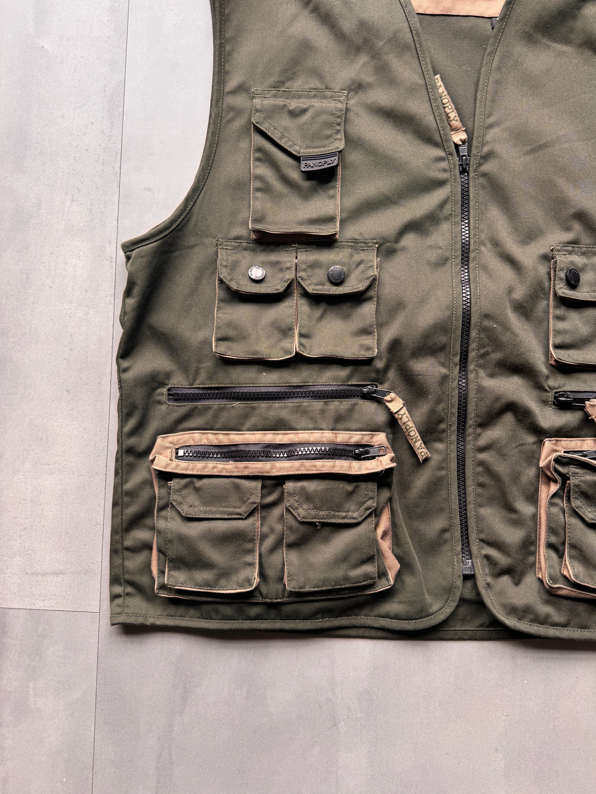 VINTAGE PANOPLY GREEN FISHERMEN GILET - LARGE