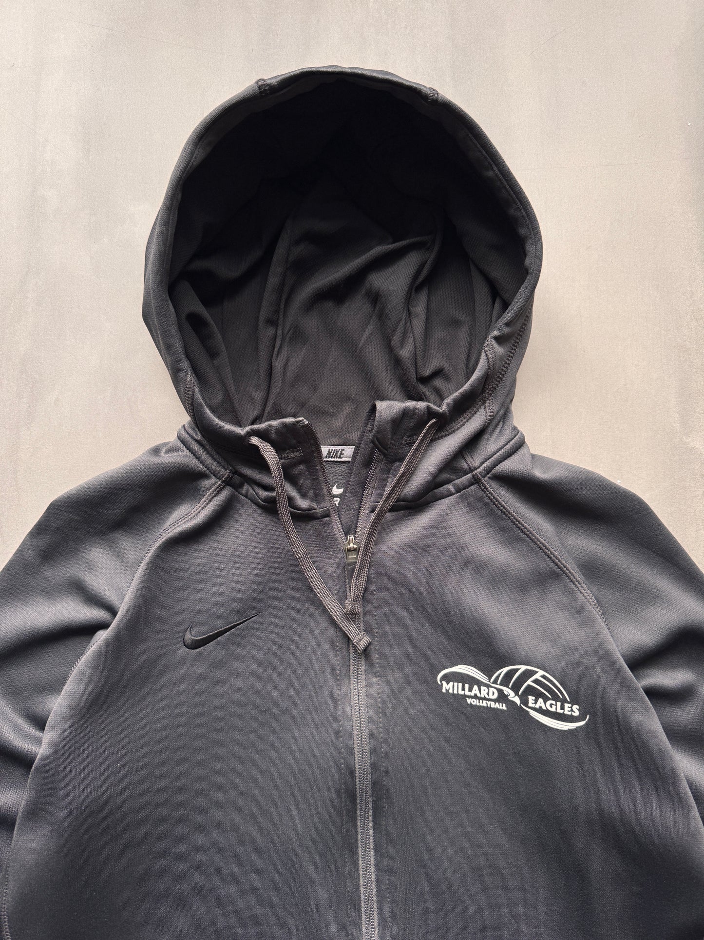 VINTAGE NIKE BASKETBALL GREY ZIP UP HOODIE - XL