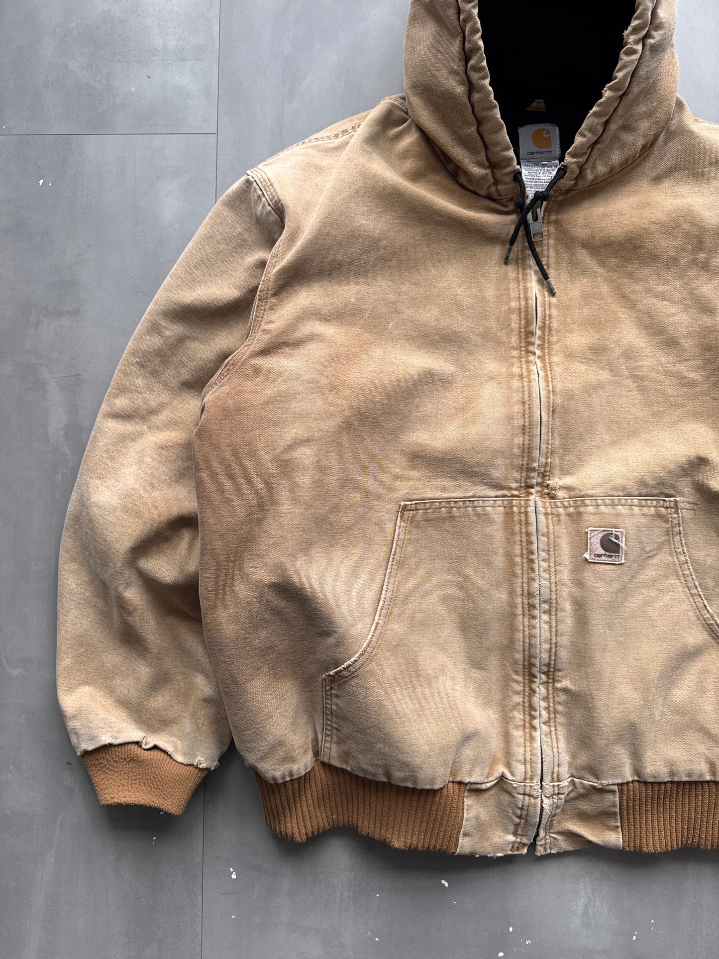 VINTAGE CARHARTT TAN FADED ACTIVE JACKET - XL