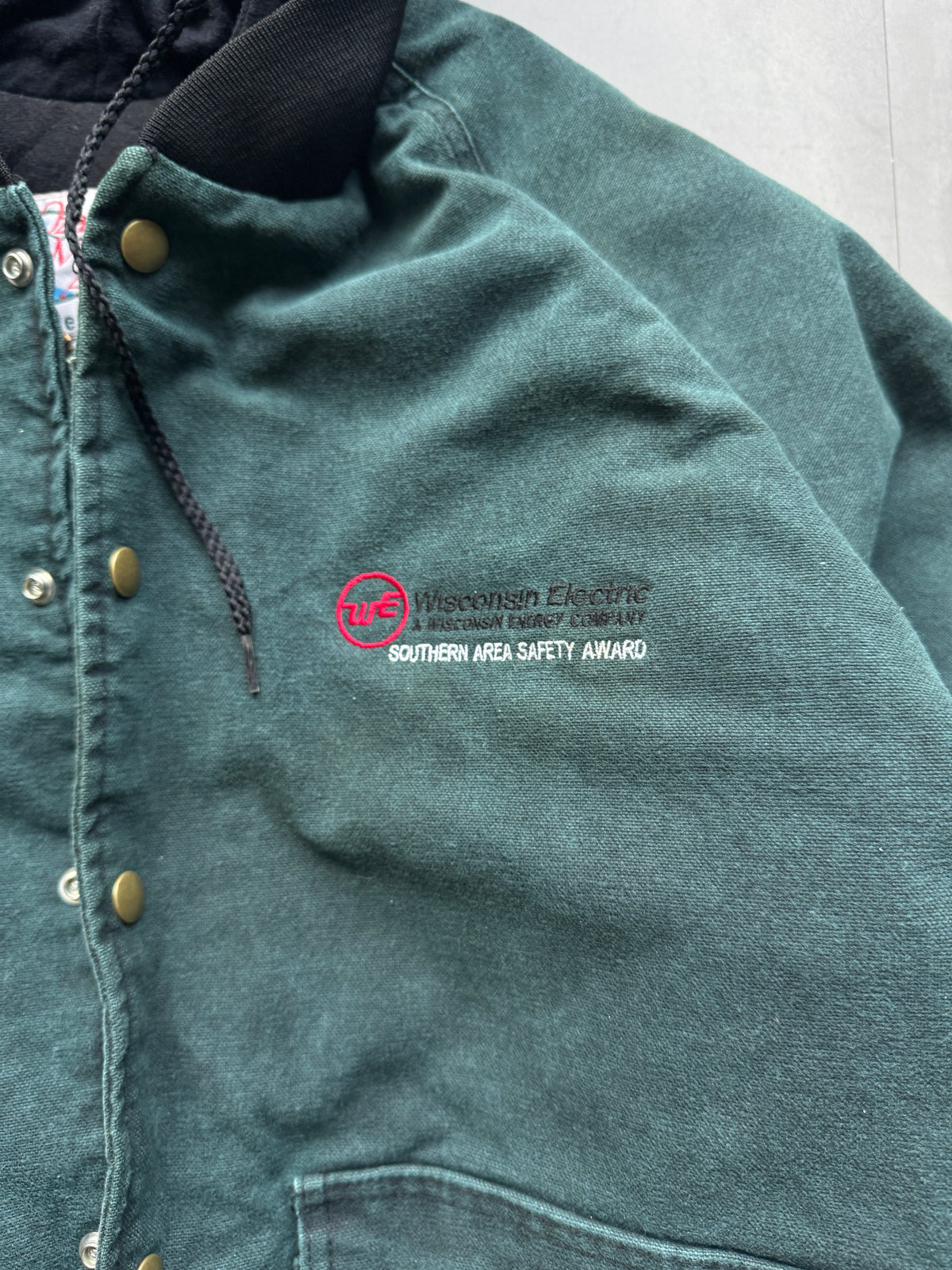 VINTAGE FADED GREEN WORKWEAR JACKET - XL