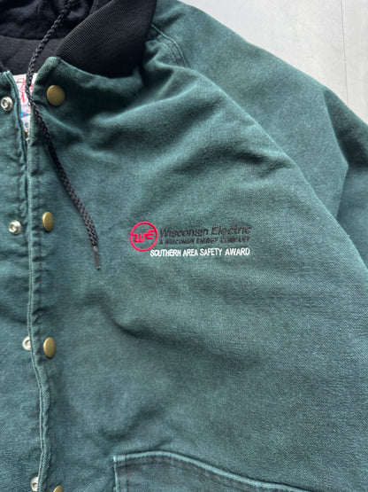 VINTAGE FADED GREEN WORKWEAR JACKET - XL