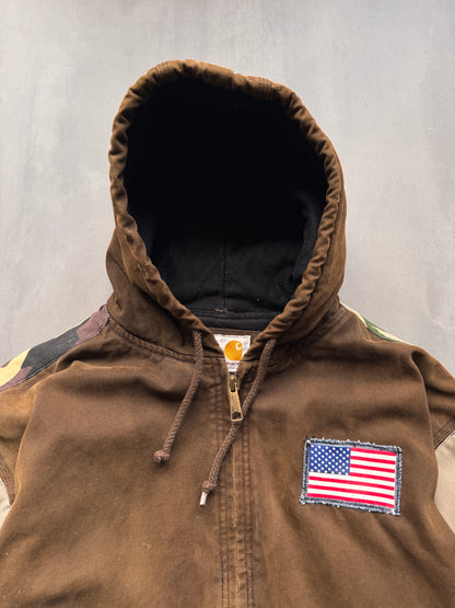 CARHARTT REWORKED CAMO PATTERN ACTIVE JACKET - M
