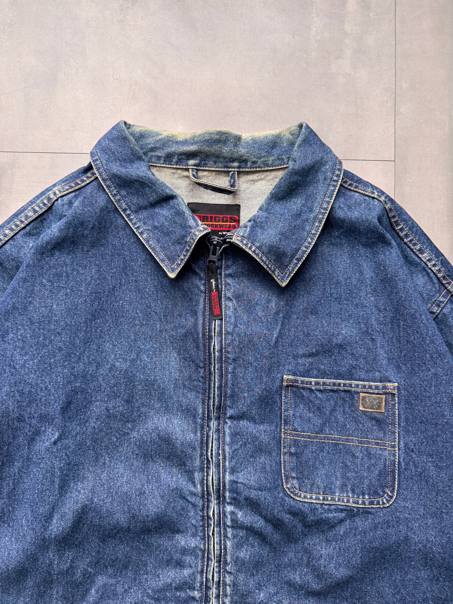 VINTAGE RIGGS BY WRANGLER DENIM WORK JACKET - 4XLARGE