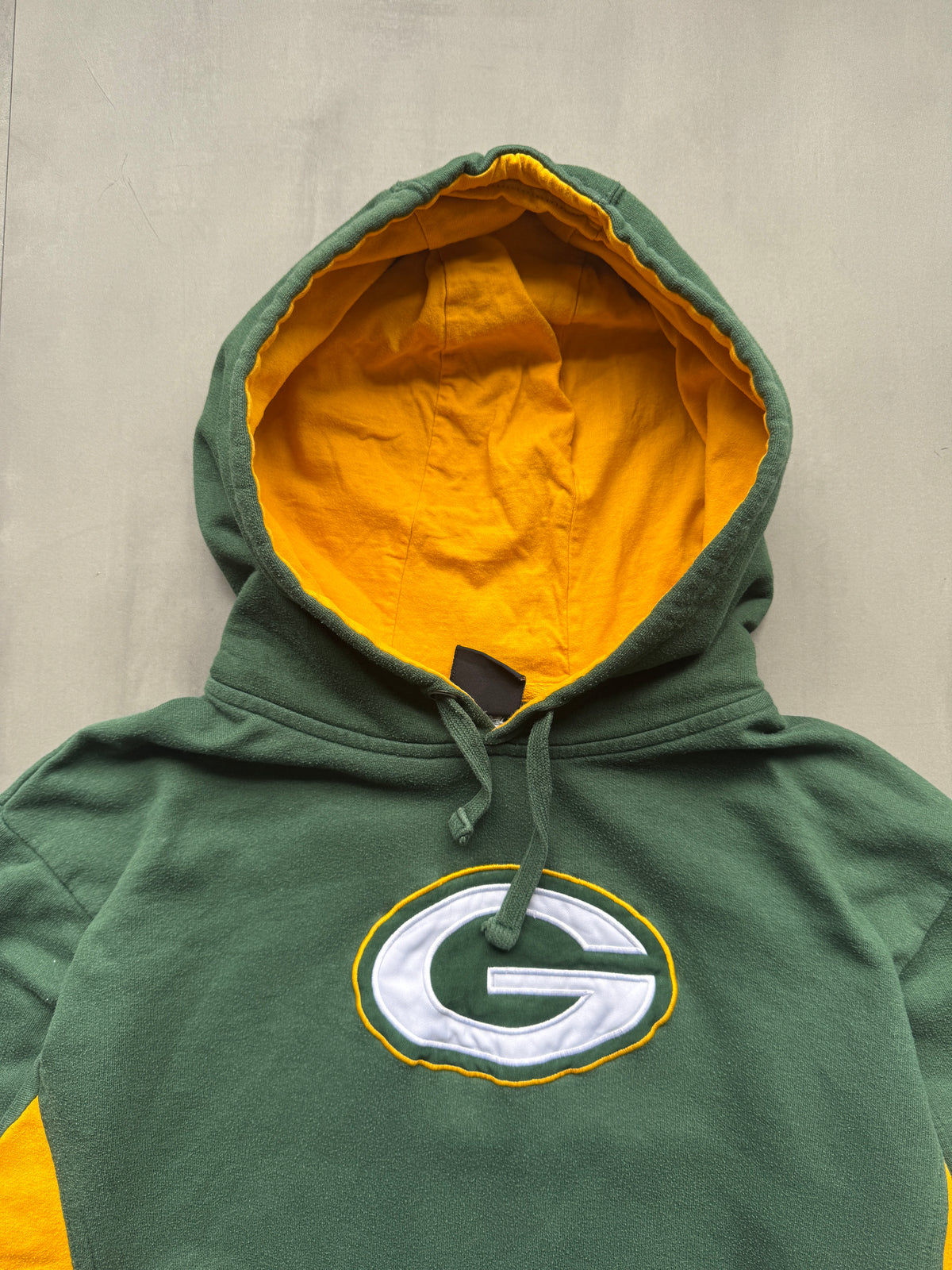 VINTAGE NFL GREEN BAY PACKERS GREEN HOODIE - L