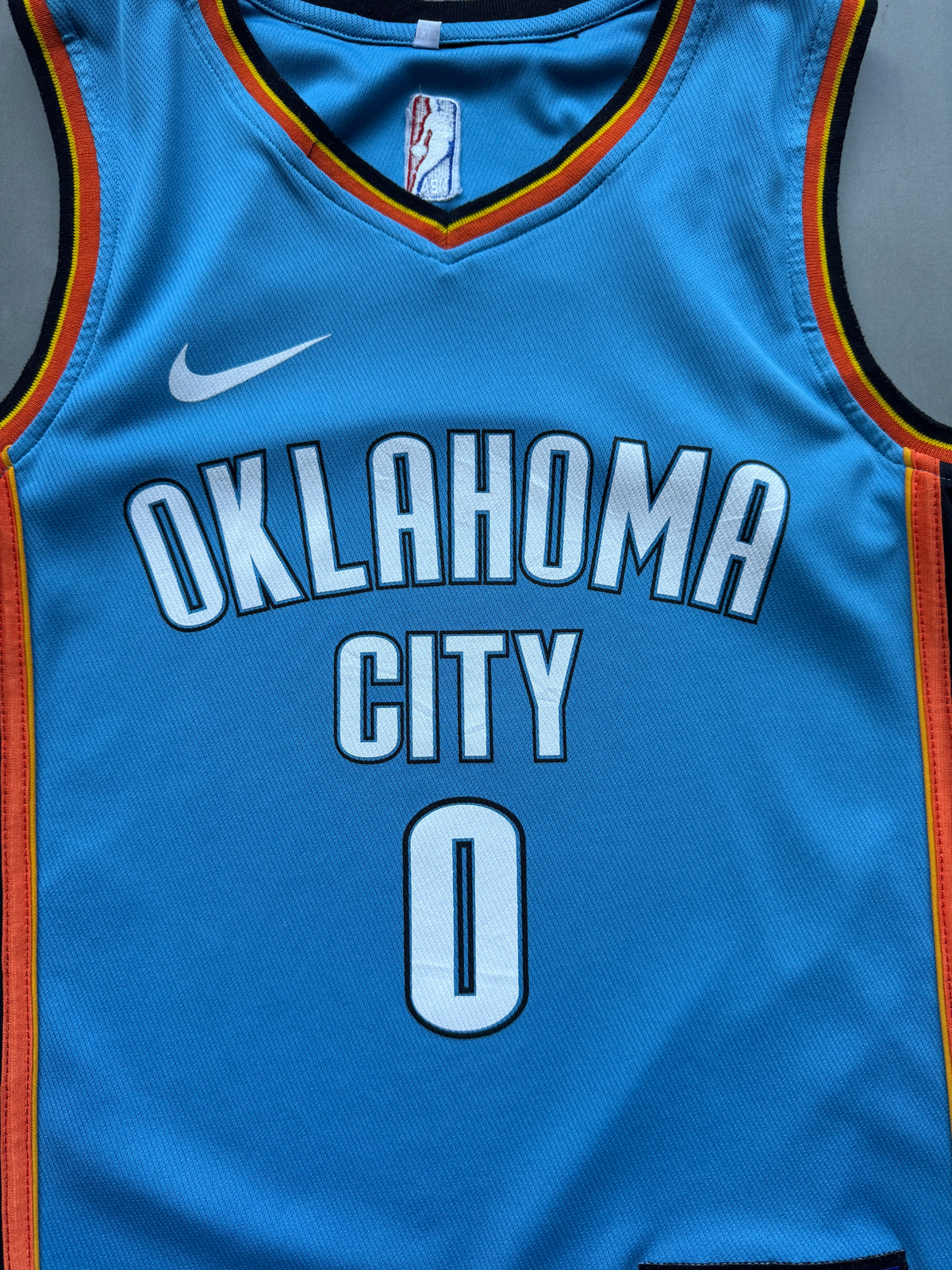 VINTAGE BOOTLEG NIKE NBA OKLAHOMA CITY THUNDER BLUE WESTBROOK JERSEY - XS