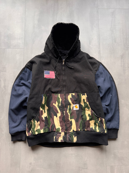 CARHARTT REWORKED CAMO PATTERN ACTIVE JACKET - L