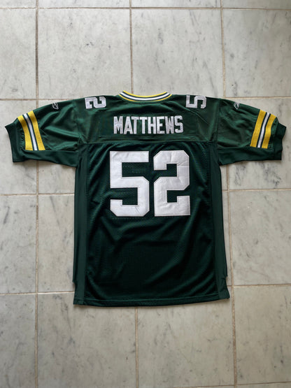 NFL/REEBOK GREEN BAY PACKERS 'CLAY MATTHEWS' 52 JERSEY - SMALL/MEDIUM