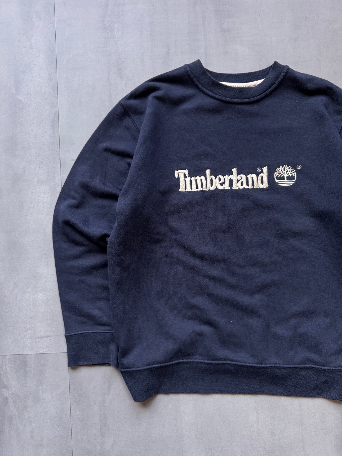 VINTAGE TIMBERLAND NAVY SWEATER - SMALL