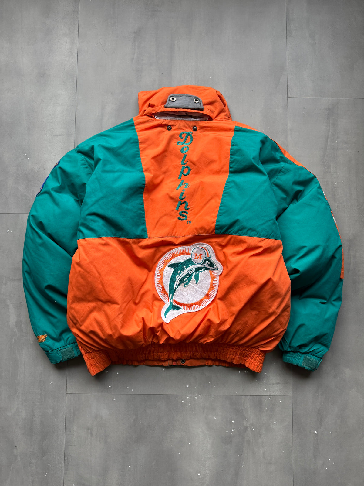 VINTAGE NFL MIAMI DOLPHINS PUFFER JACKET - XL