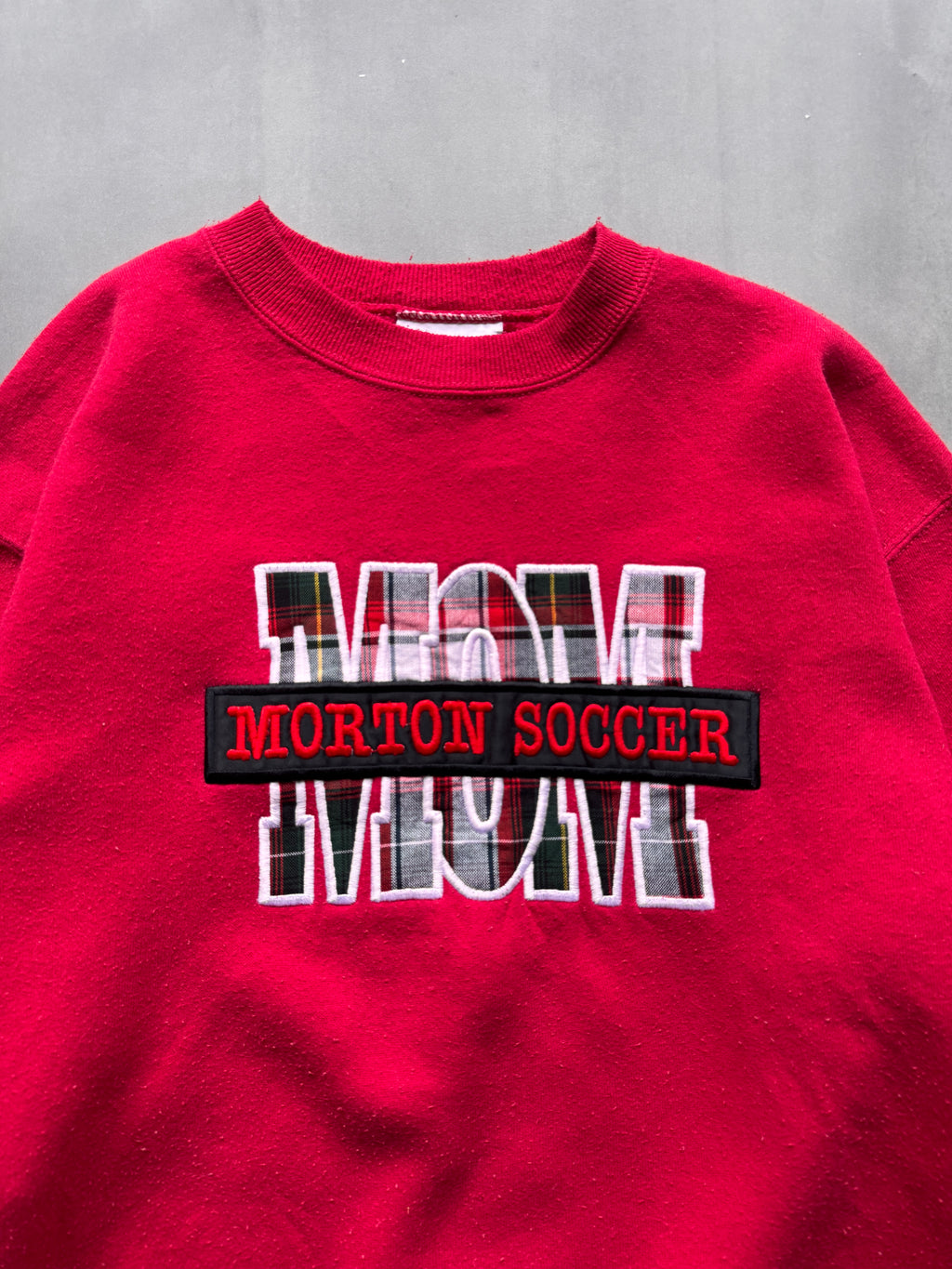 VINTAGE LEE HEAVYWEIGHT MORTON SOCCER RED SWEATER - M