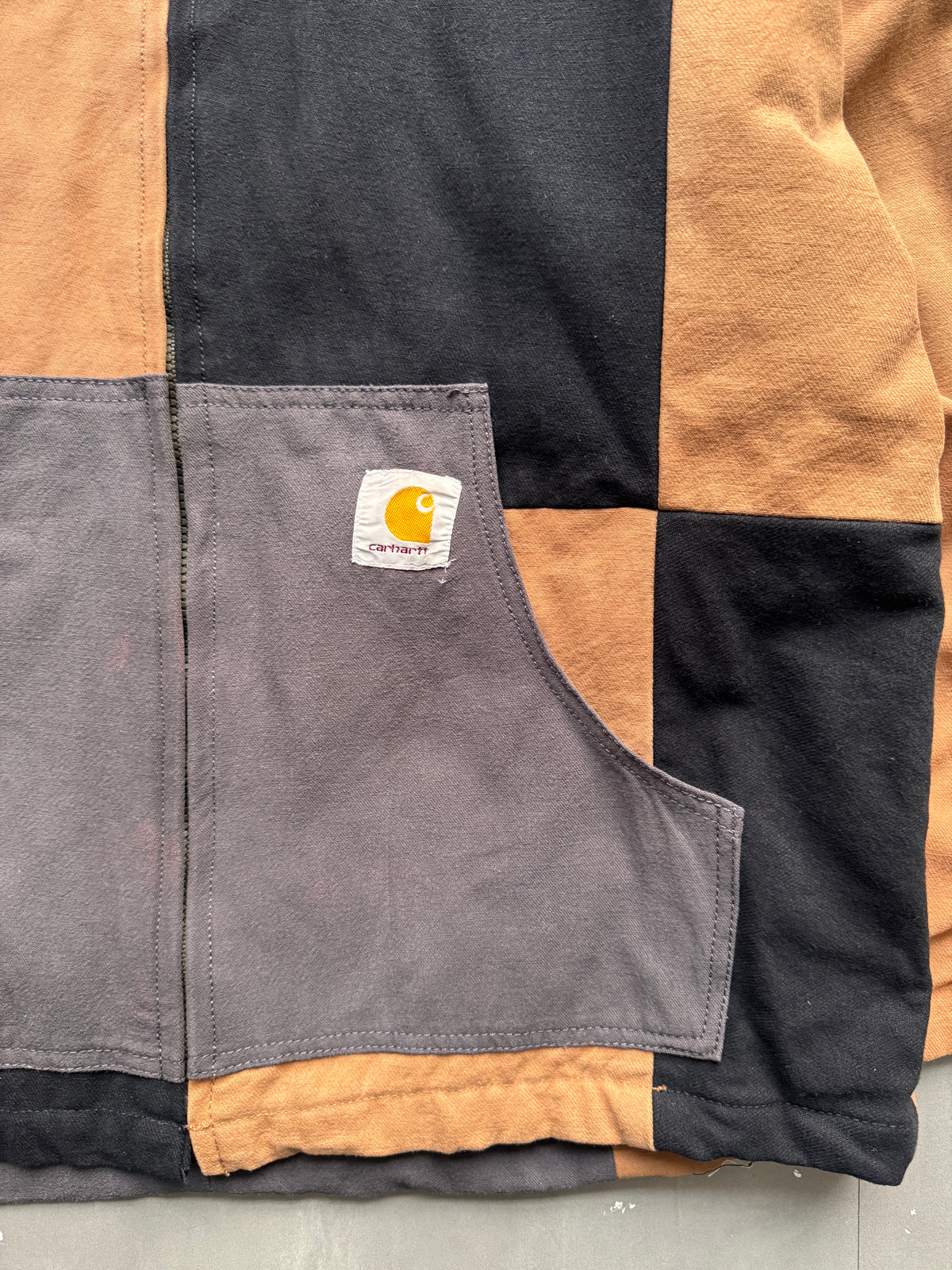 VINTAGE REWORKED CARHARTT MULTICOLOR DETROIT JACKET - L