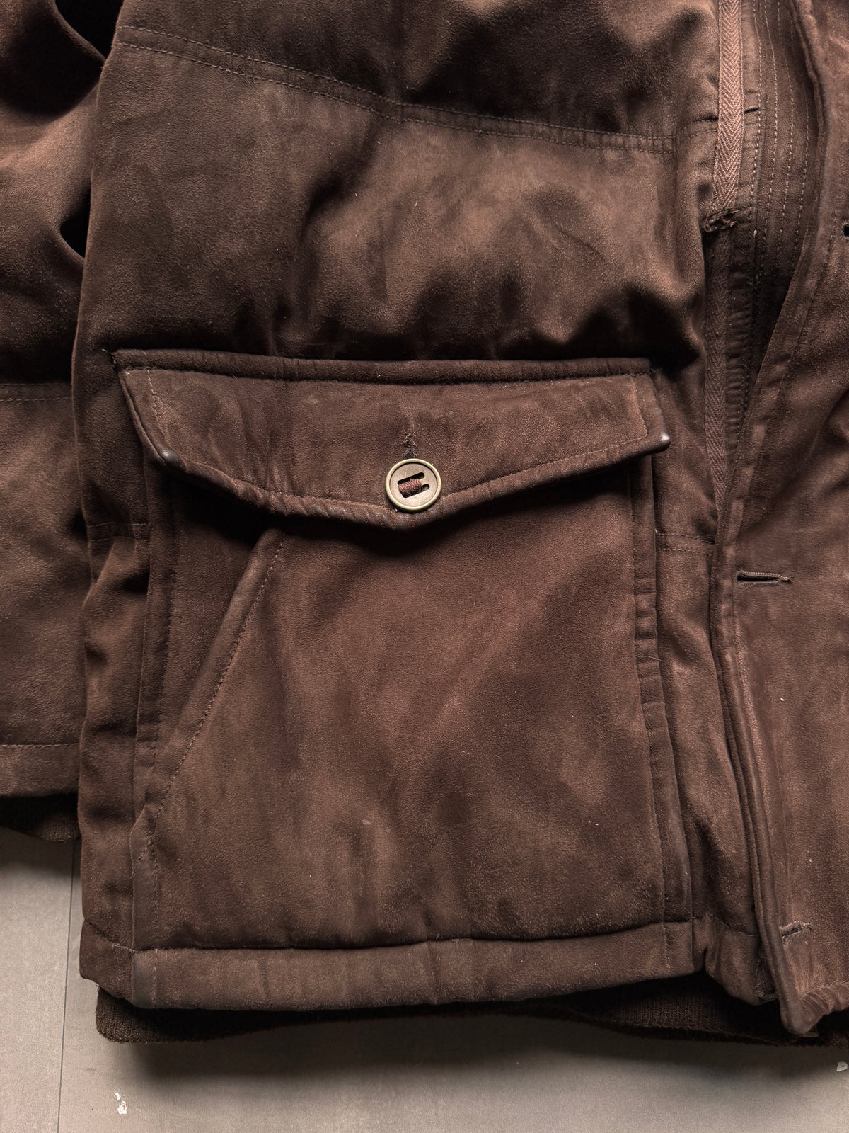 VINTAGE COLUMBIA SPORTSWEAR SUEDE PADDED JACKET - XL