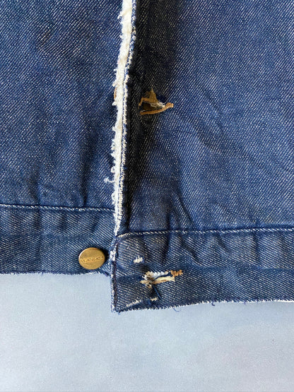 VINTAGE CARHARTT DENIM SHERPA LINED JACKET - S