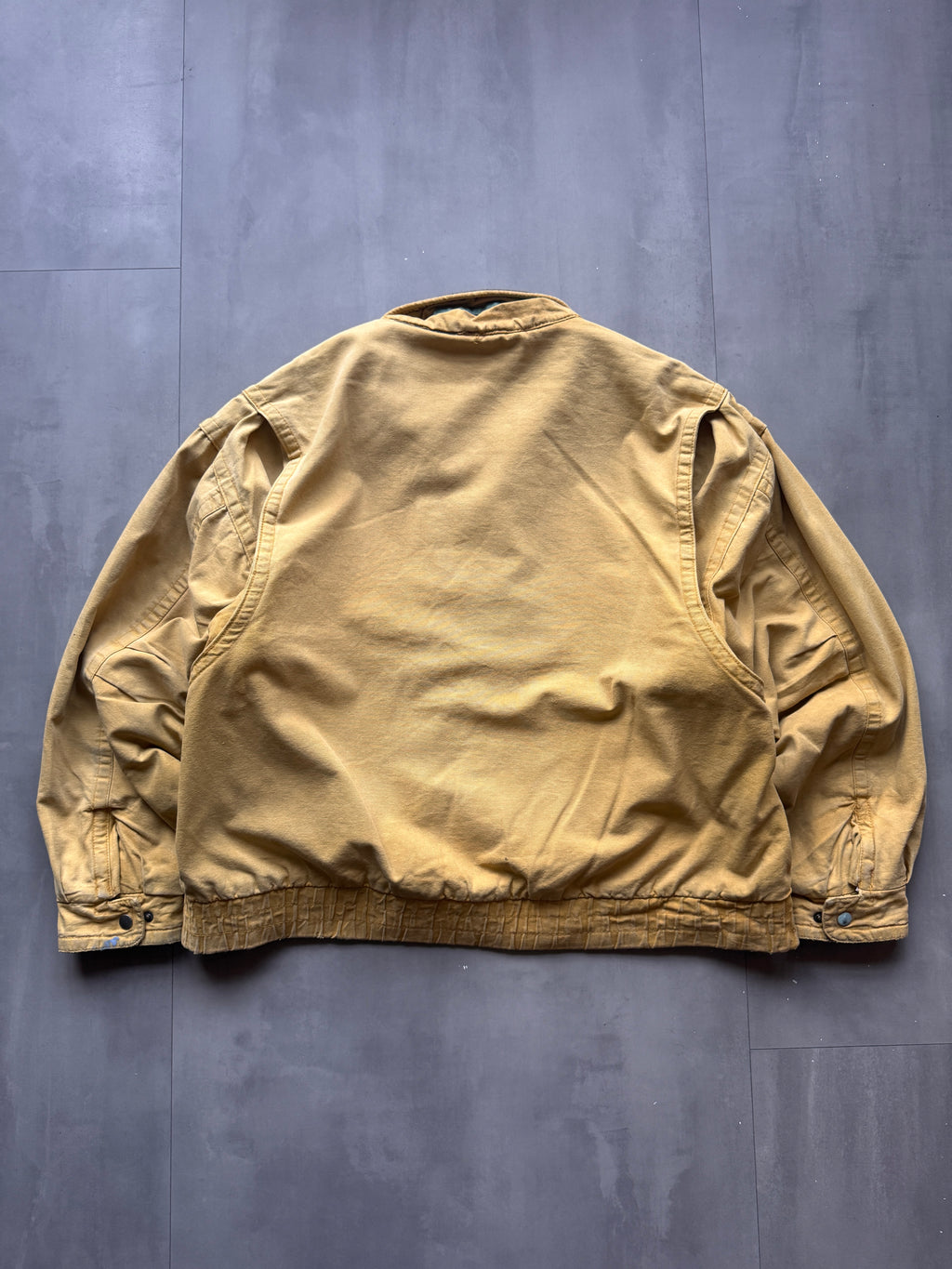 VINTAGE WOODSMAN FADED YELLOW TRUCKER JACKET - XL