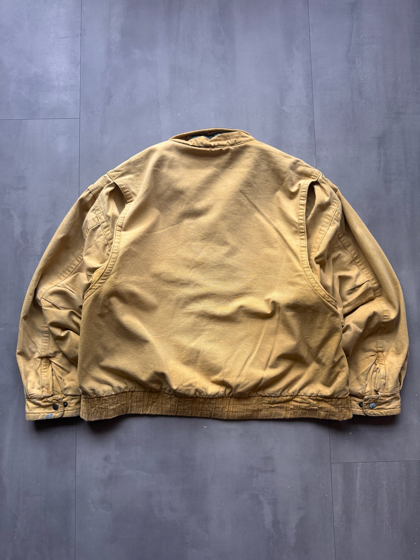 VINTAGE WOODSMAN FADED YELLOW TRUCKER JACKET - XL