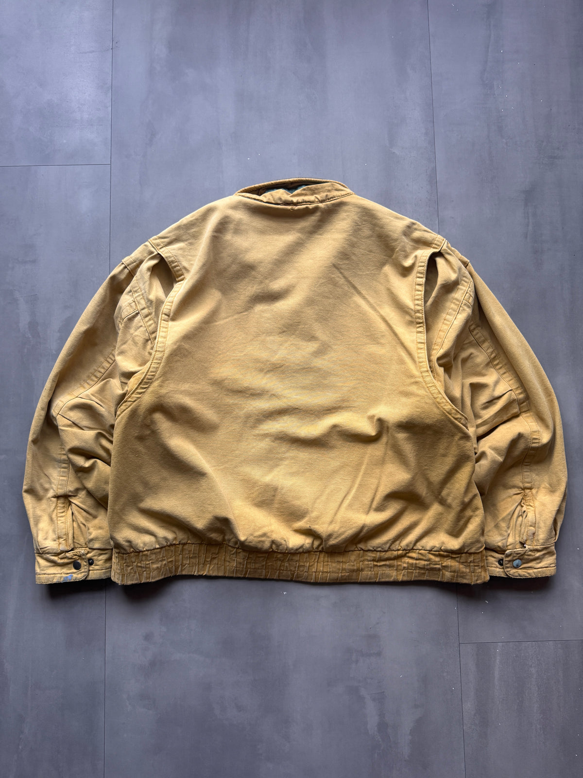 VINTAGE WOODSMAN FADED YELLOW TRUCKER JACKET - XL