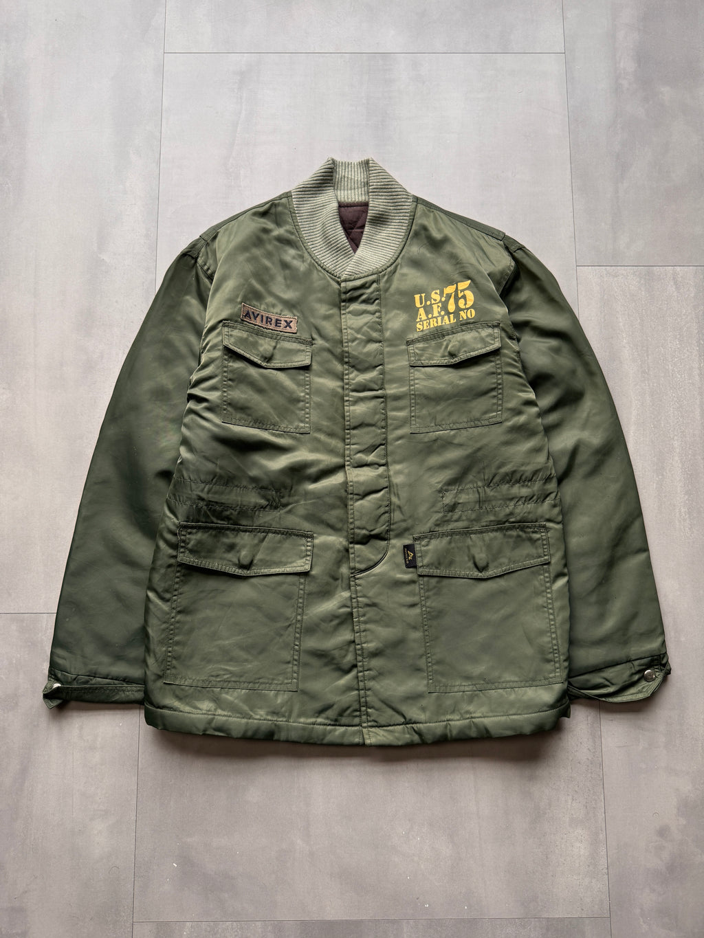 VINTAGE AVIREX LTD. GREEN DOWN JACKET - MEDIUM
