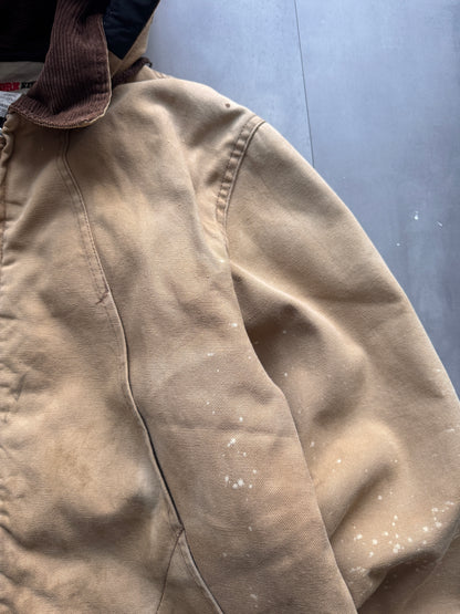 VINTAGE WORK KING TAN HOODED WORK JACKET - M