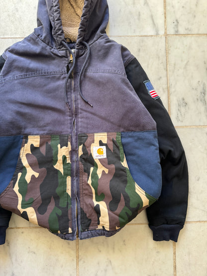 CARHARTT REWORKED CAMO PATTERN ACTIVE JACKET - SMALL/MEDIUM