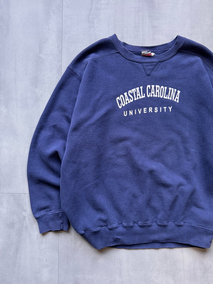 VINTAGE COASTAL CAROLINA NAVY BLUE SWEATER - XLARGE