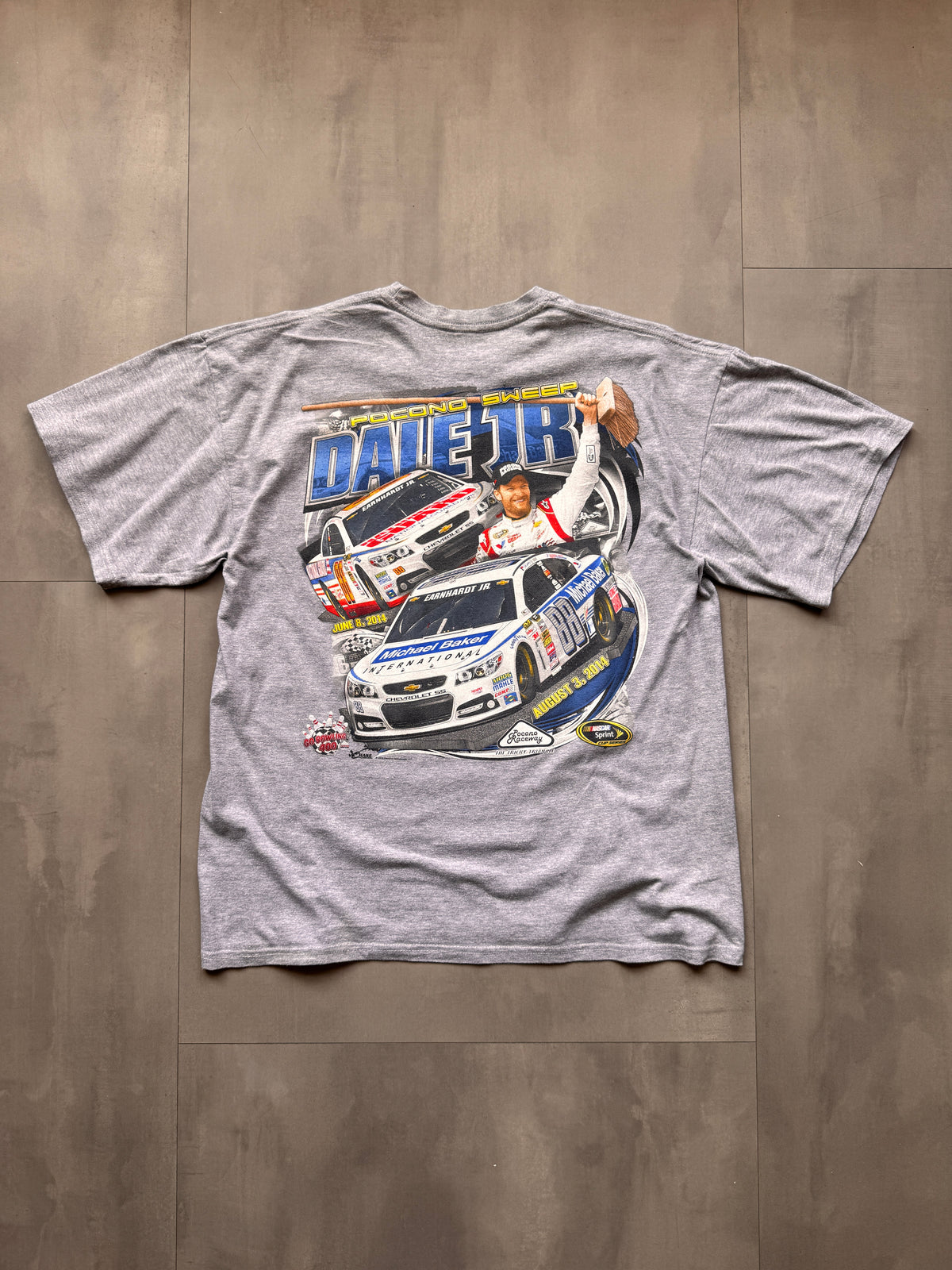 VINTAGE NASCAR DALE JR GREY TEE - L