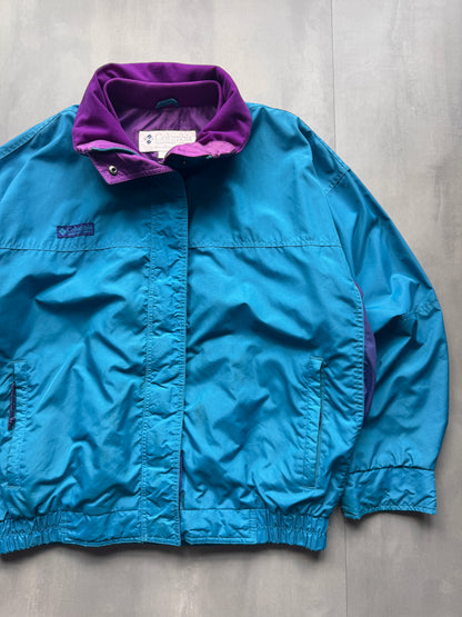 VINTAGE COLUMBIA FLEECE LINED BLUE JACKET - L