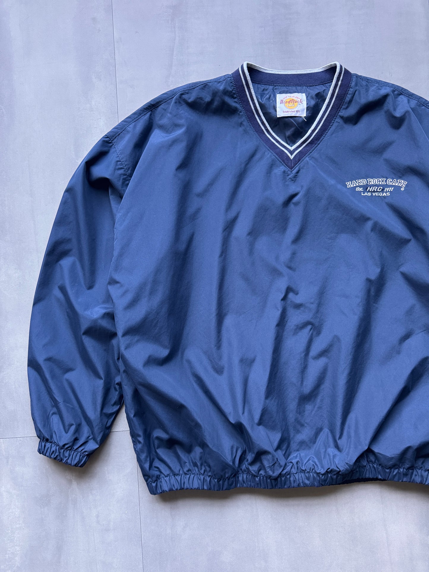 VINTAGE HARD ROCK LAS VEGAS NAVY WINDBREAKER - XXL
