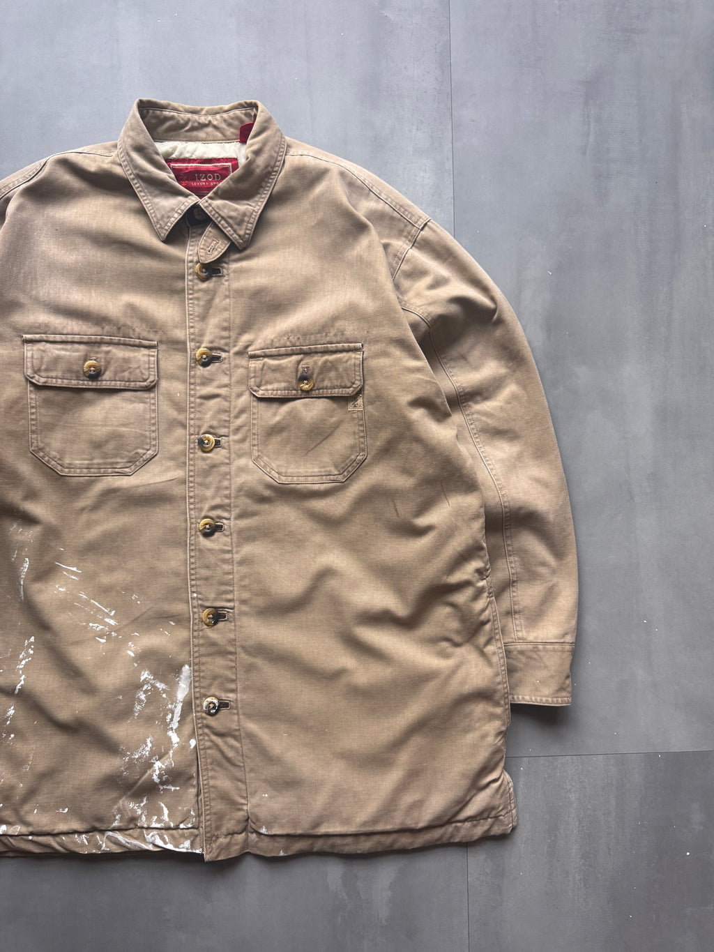 VINTAGE IZOD TAN WORKWEAR SHIRT - XL