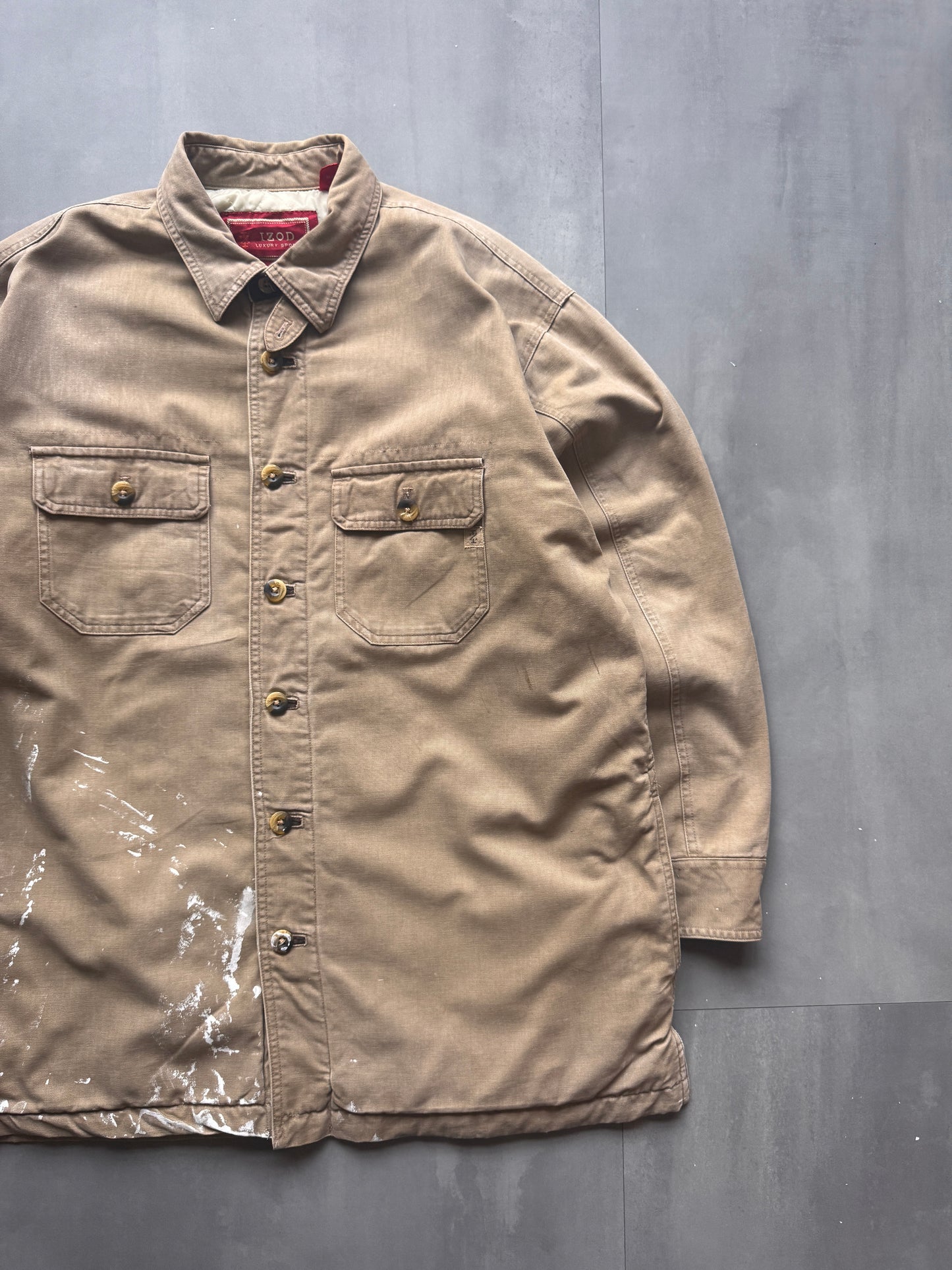 VINTAGE IZOD TAN WORKWEAR SHIRT - XL