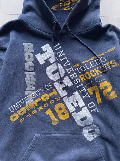 VINTAGE CHAMPION UNIVERSITY OF TOLEDO NAVY HOODIE - M