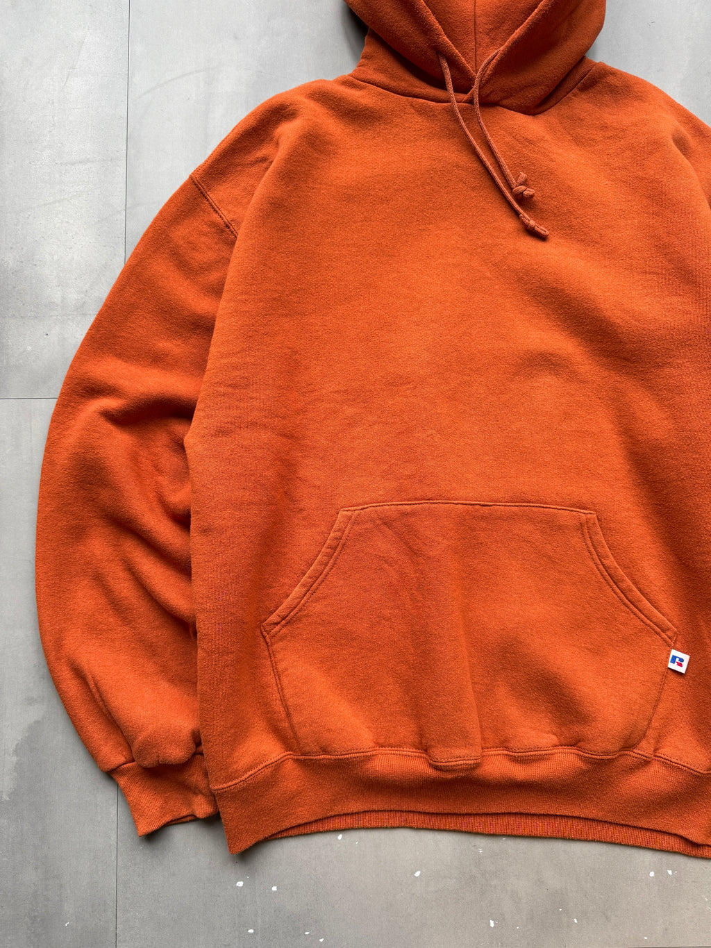 VINTAGE RUSSELL ATHLETICS ORANGE HOODIE - L