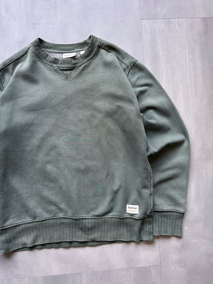 VINTAGE TIMBERLAND GREEN FADED SWEATER - LARGE