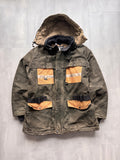 VINTAGE LAMARTINE FADED DARK GREEN HEAVY WORK JACKET - L