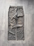 VINTAGE SCHMIDT DISTRESSED FADED GREY CARPENTER PANTS - 32