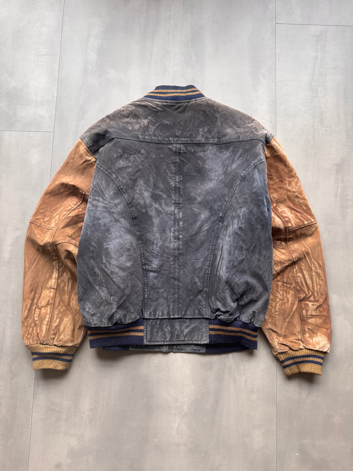 VINTAGE PORT AUTHORITY SUEDE BOMBER JACKET - M