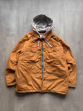 VINTAGE OPEN TRAILS TAN HOODED WORK JACKET - L