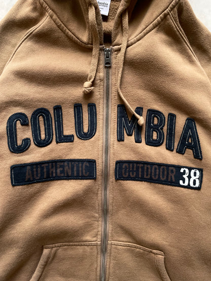 COLUMBIA SPORTSWEAR BROWN ZIP UP HOODIE - XLARGE