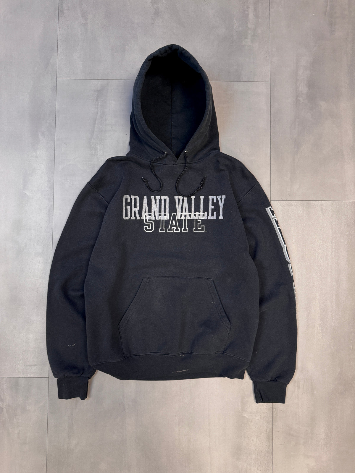 CHAMPION GRAND VALLEY STATE BLACK HOODIE - SMALL