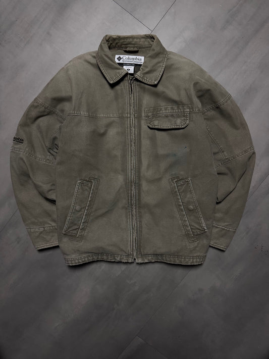 COLUMBIA GREY TRUCKER JACKET - MEDIUM