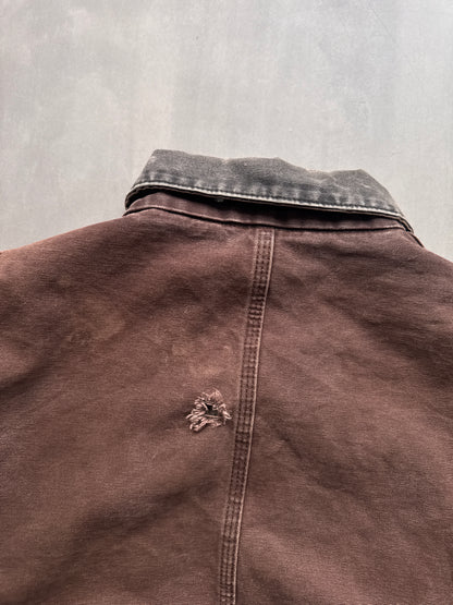 VINTAGE CARHARTT DARK BROWN SHERPA LINED ARCTIC JACKET - XL