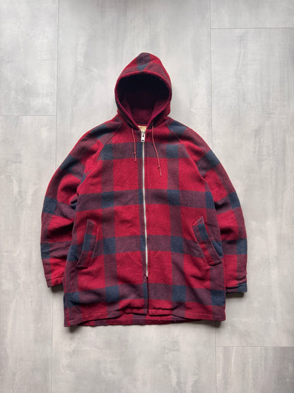 VINTAGE WOOLRICH PLAID FLANNEL ZIP UP JACKET - L
